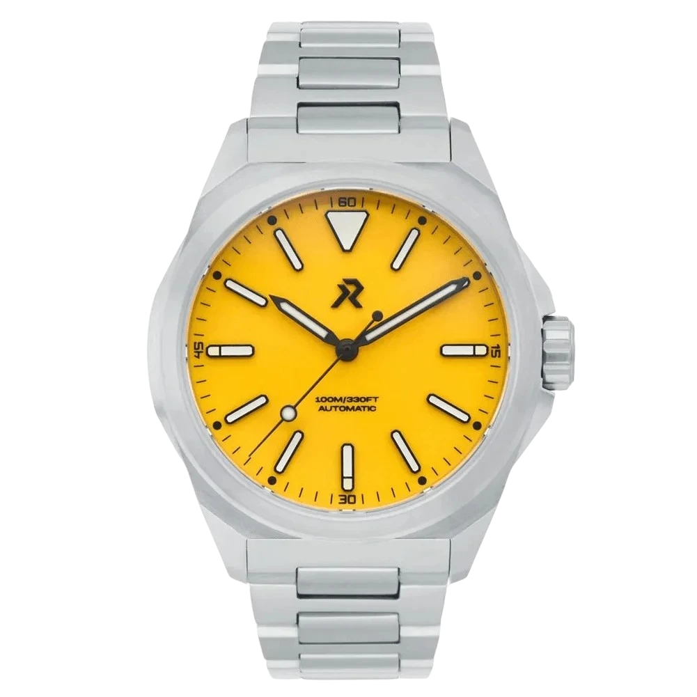 RZE Resolute Watch Titanium case and Bracelet Dial Medallion Yellow Enamel