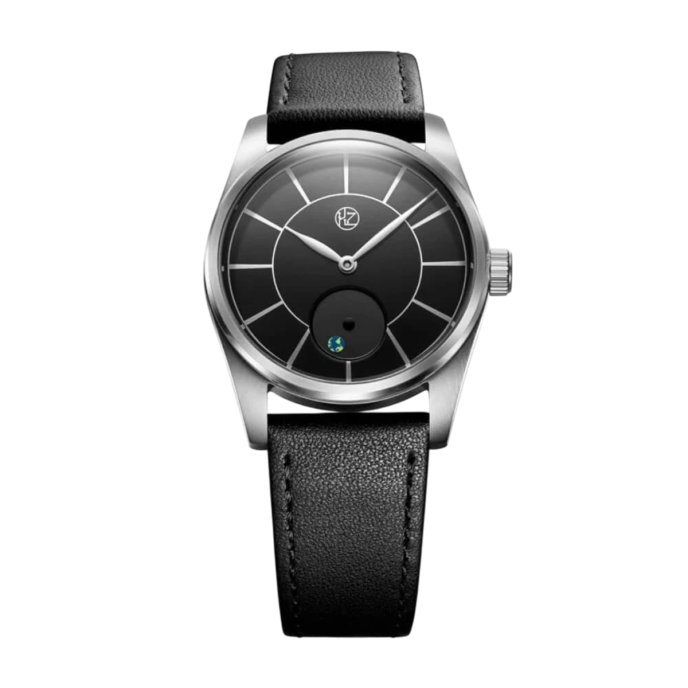 HZ.03 Titanium Case Blue Marble Seiko VD78 Quartz Dial Black