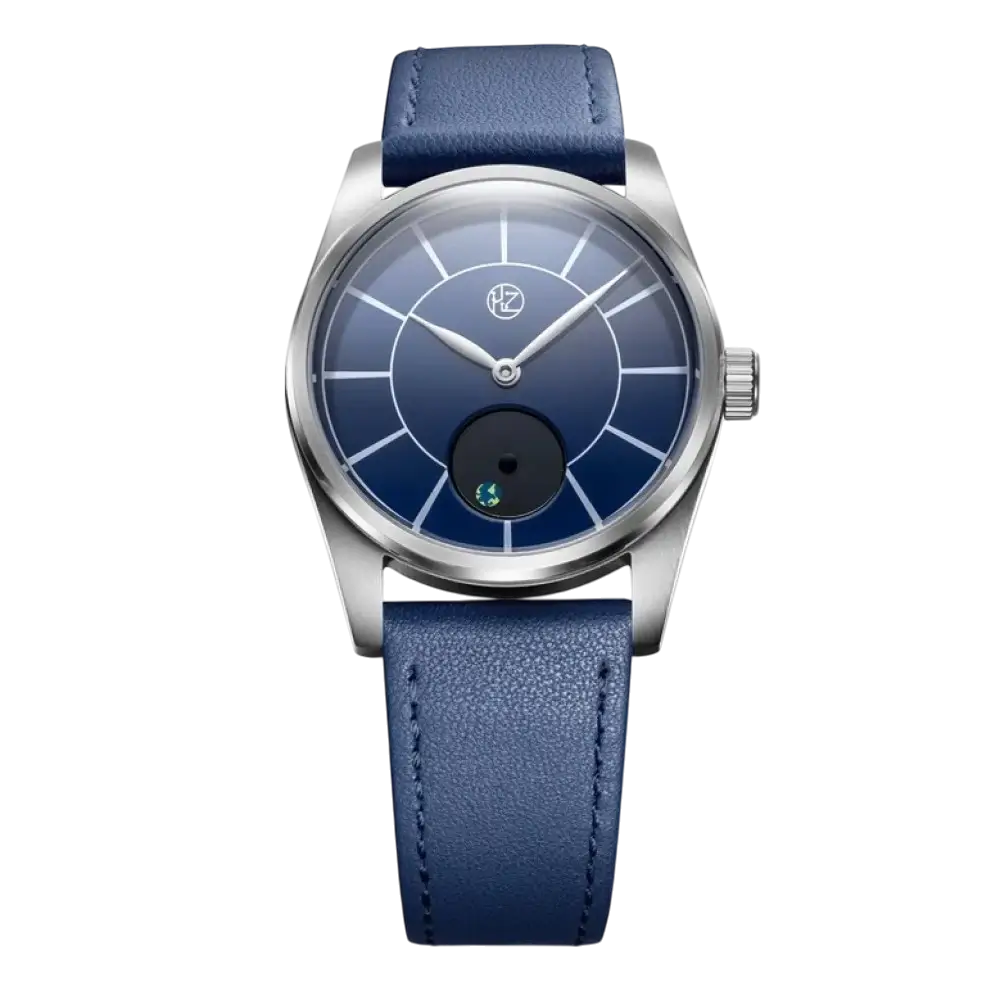 HZ.03 Titanium Case Blue Marble Seiko VD78 Quartz Dial Blue Enamel