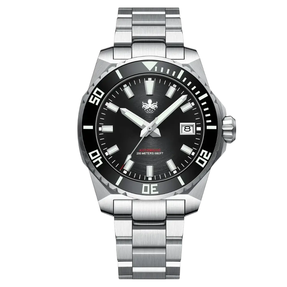 PHOIBOS LEVIATHAN 200M Automatic Diver Watch Black Dial PY054C