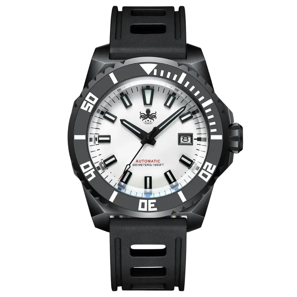 PHOIBOS LEVIATHAN Diver 500M Automatic Diver Watch Dial White PY032E DLC