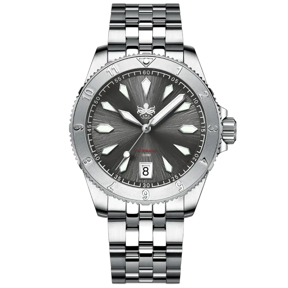 PHOIBOS Voyager 200M Automatic Diver Watch Dial Sunray Grey PY026G