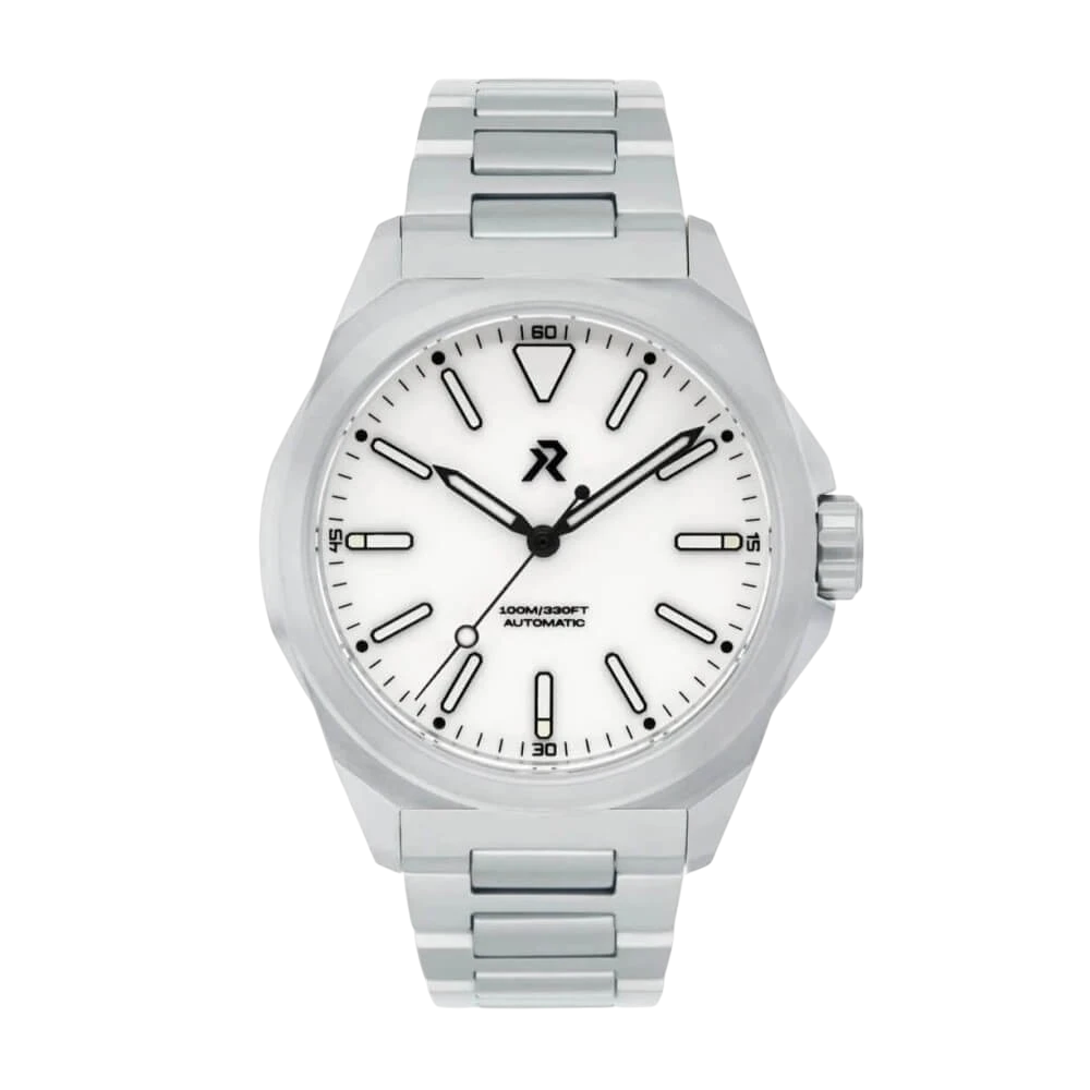 RZE Resolute Watch Titanium case and Bracelet Dial White Enamel